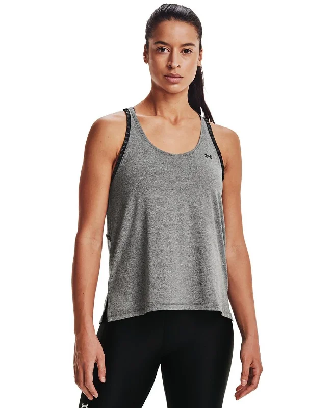 Knockout Mesh Back Tank W charcoal tank top