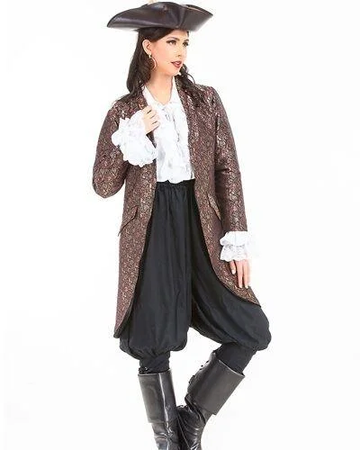 Angelica Brocade Privateer Jacket Woman's Costume Stand-Up Collar Roll-Neck Collar Turtle Neck Angelica Brocade Privateer Jacket Woman's Costume Stand-Up Collar Roll-Neck Collar Turtle Neck