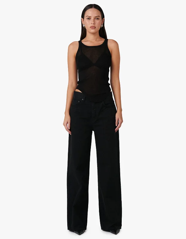 Poppy Tank - Black flexible tank top