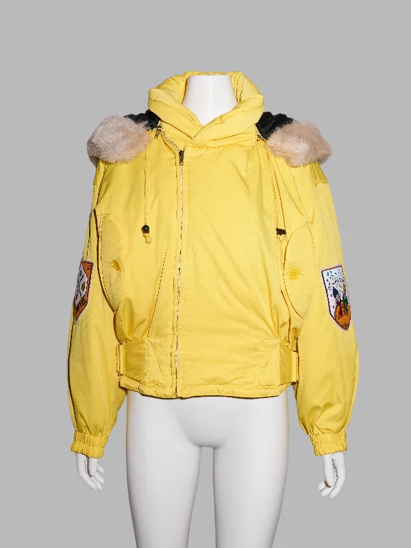 Jean-Charles de Castelbajac Sport 1990s padded yellow ski jacket - size 1 S Welt Pockets Slit Pockets Flap Pockets Jean-Charles de Castelbajac Sport 1990s padded yellow ski jacket - size 1 S Welt Pockets Slit Pockets Flap Pockets