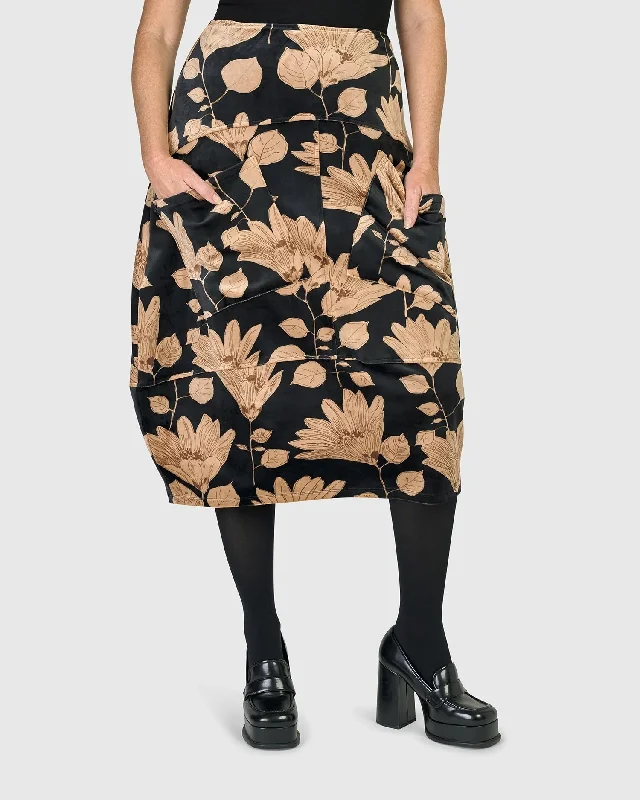 Pippa Velvet Skirt, Floral spandex blend skirt