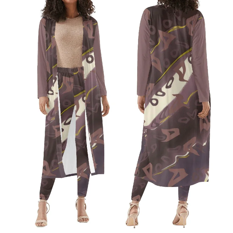Runaway Women's Long Sleeve Cardigan and Leggings 2pcs Anti-Pilling Anti-Shrink Durable Runaway Women's Long Sleeve Cardigan and Leggings 2pcs Anti-Pilling Anti-Shrink Durable