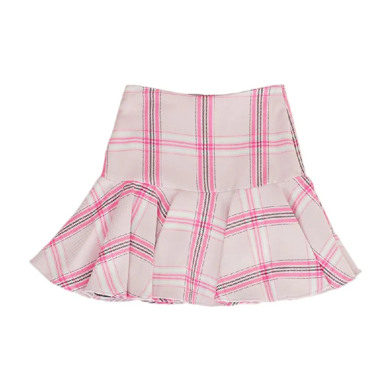Pink Plaid Mini Skirt denim skirt classic