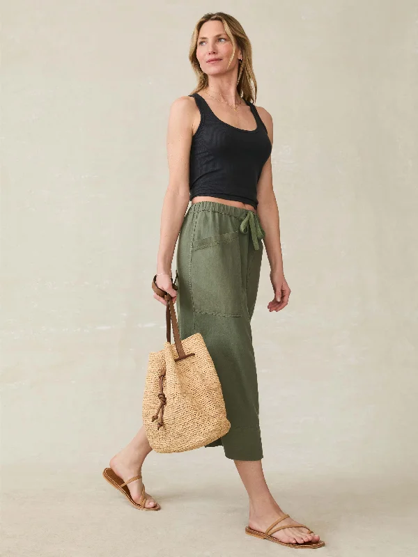 Topanga Drape Utility Skirt - Thyme leather skirt sleek