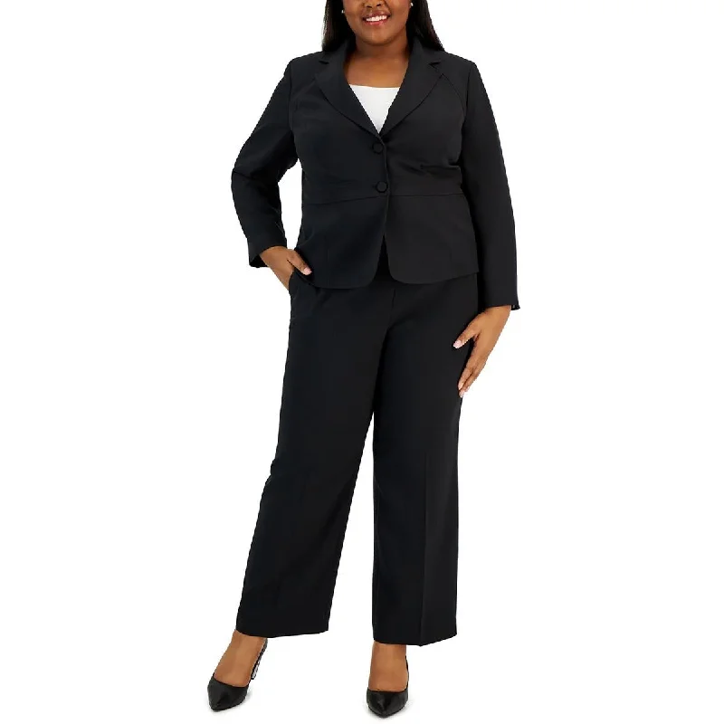 Le Suit Womens Plus Knit Solid Dress Pants Soft Wool Pants