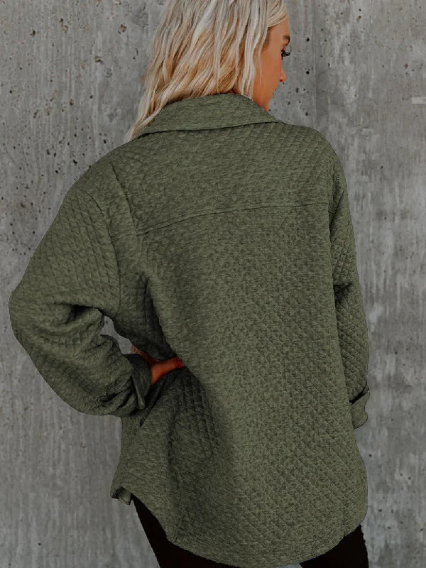 Army Green Quilted Jacket Fitted Jacket Loose Jacket Oversized Jacket