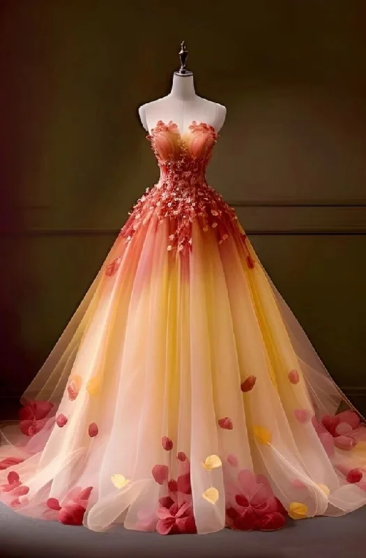Pretty Tulle Applique Evening Dress, A Line Strapless Party Dress Ball Gown cc2776 Tunics Winter warm Pretty Tulle Applique Evening Dress, A Line Strapless Party Dress Ball Gown cc2776 Tunics Winter warm