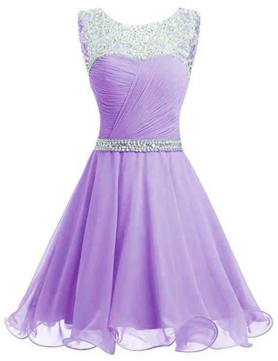 Lavender Chiffon Short Sequins and Beaded Short Party Dress, Chiffon Formal Dress, Homecoming Dresses Tunics Sophisticated sleek Lavender Chiffon Short Sequins and Beaded Short Party Dress, Chiffon Formal Dress, Homecoming Dresses Tunics Sophisticated sleek