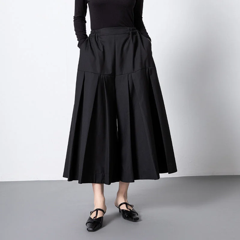 High Waist Pleated Wide Leg Pants Casual Sweatpants Style