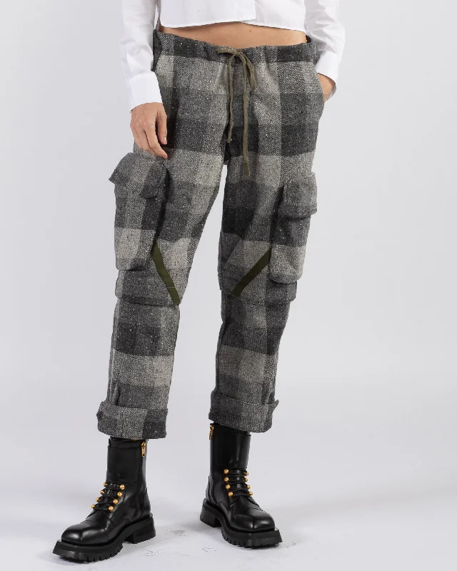Graphite Check Cargo Pants Modern Skinny Pants