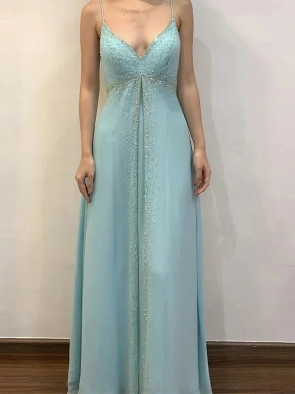 Tiffany Blue V Neck Straps A-Line Beading Long Prom Dress Vintage Party Dress, DP4840 Off-the-shoulder Chic Trendy Tiffany Blue V Neck Straps A-Line Beading Long Prom Dress Vintage Party Dress, DP4840 Off-the-shoulder Chic Trendy