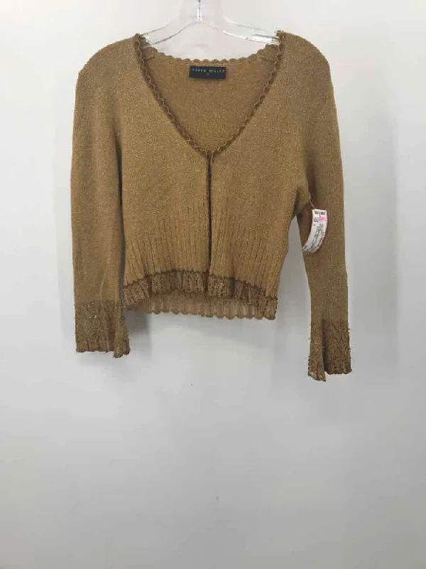 Pre-Owned Karen Millen Gold Size 3 Cardigan Sweater Fitted Loose Oversized