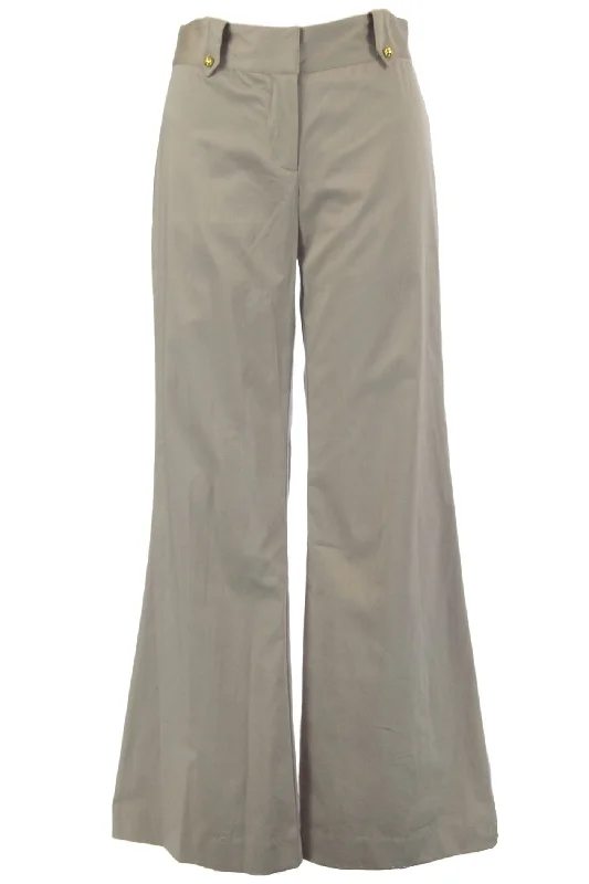 ELIZABETH MCKAY Silver Cotton Blend Katherine Dress Pants 1071 $195 NWT Slim-Fit Khaki Pants