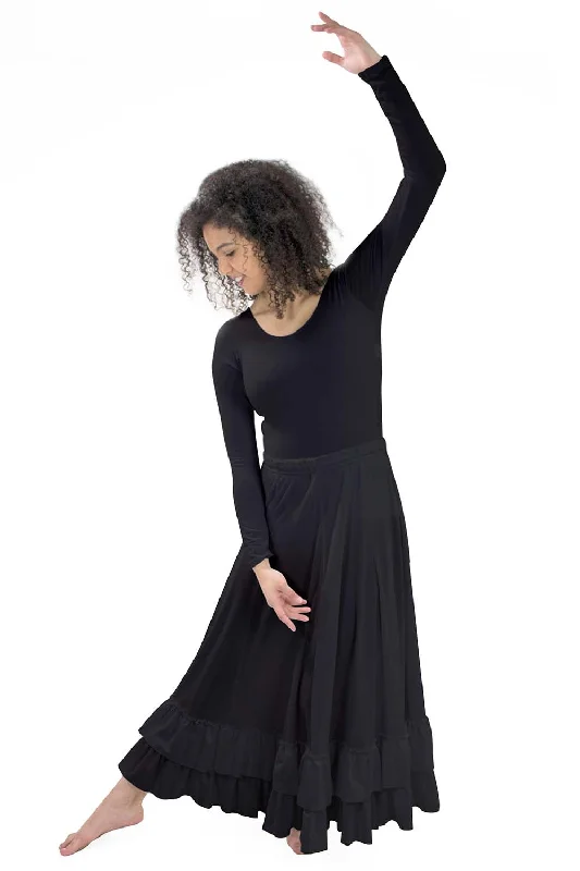 Valeria -- Women's Ruffled Flamenco Skirt leather skirt bold