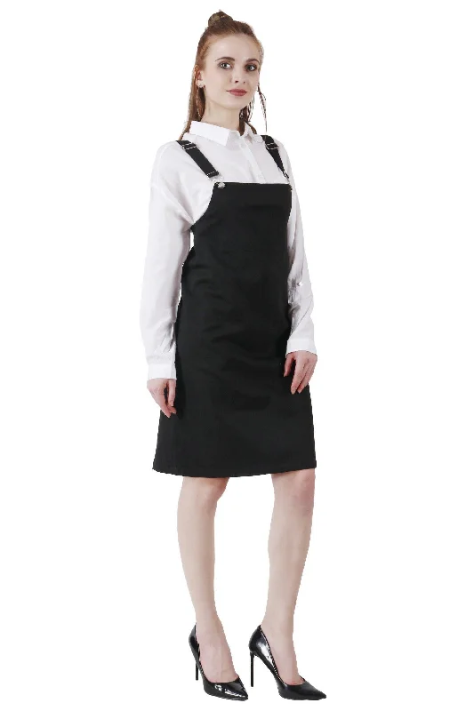 Black Solid Skirt Dungaree low waist skirt