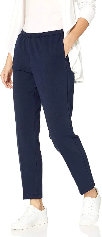 Ruby Rd. Women's Petite Pull-on Stretch French Terry Pants Relaxed Linen Pants