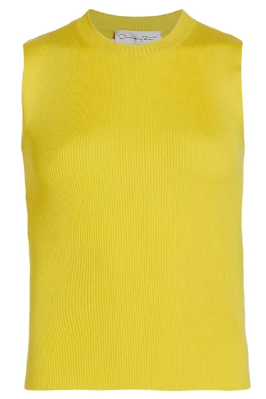 Mock Neck Silk Rib Tank sequin tank top