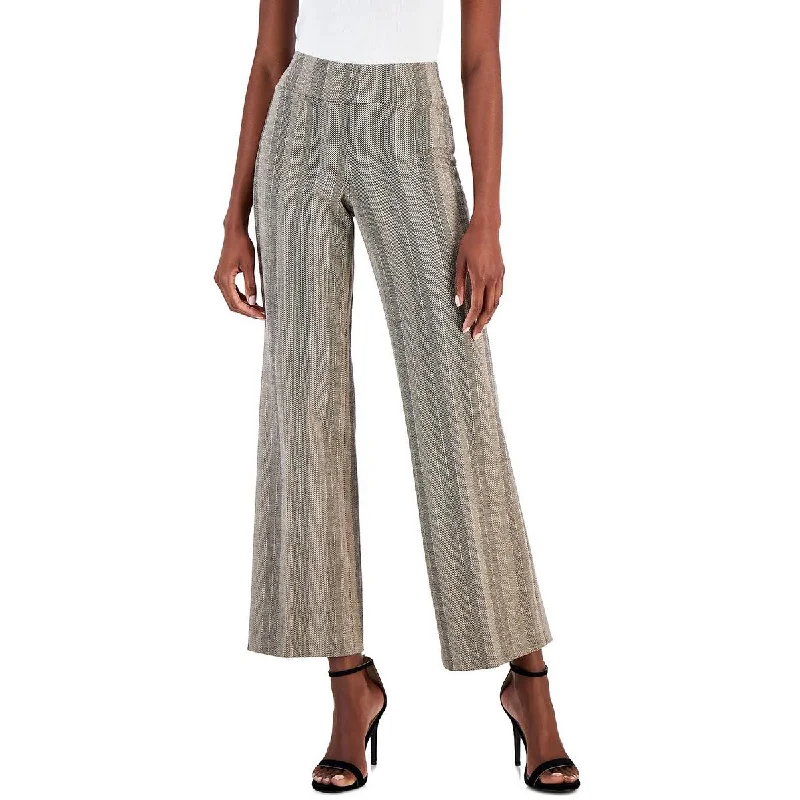 Anne Klein Womens Knit High Rise Wide Leg Pants Casual Drawstring Pants