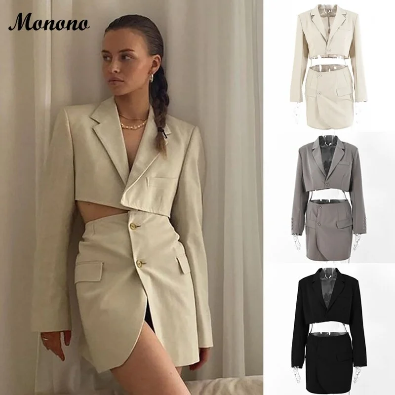 2022 Autumn Spring 2Pcs Set Blazer Skirts Women Suits Elegant Button Sexy Casual Streetwear Blazer Mini Skirt Jacket Sets Mujer Tiered Jacket Buttoned Jacket Zippered Jacket 2022 Autumn Spring 2Pcs Set Blazer Skirts Women Suits Elegant Button Sexy Casual Streetwear Blazer Mini Skirt Jacket Sets Mujer Tiered Jacket Buttoned Jacket Zippered Jacket