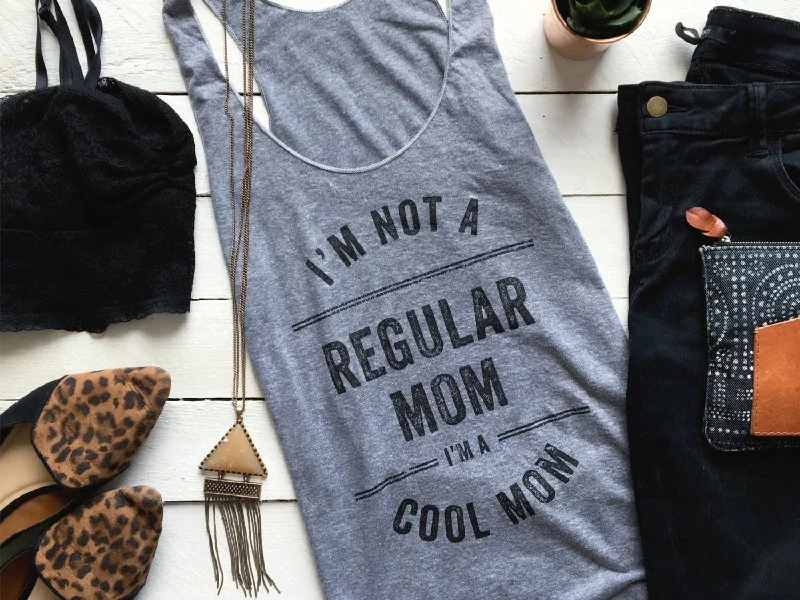 The Oyster's Pearl - I'm Not A Regular Mom, I'm A Cool Mom Adult Tank Size XS mesh tank top The Oyster's Pearl - I'm Not A Regular Mom, I'm A Cool Mom Adult Tank Size XS mesh tank top