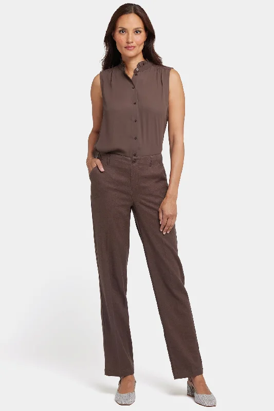 Marilyn Straight Pants - Coffee Bean Casual Skinny Fit Pants