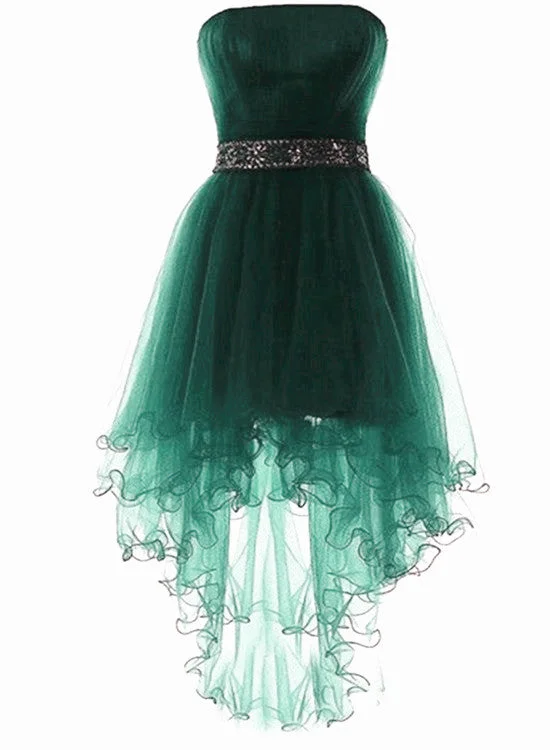 Green Tulle Beaded High Low Scoop Party Dress, Green Short Prom Dresses Tunics Canvas sturdy Green Tulle Beaded High Low Scoop Party Dress, Green Short Prom Dresses Tunics Canvas sturdy