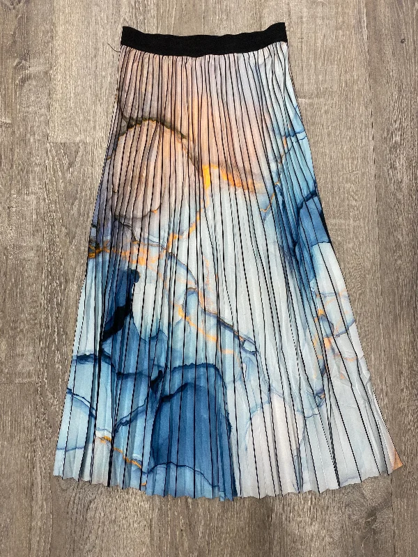 WATER PRINTED MAXI SKIRT chiffon skirt airy