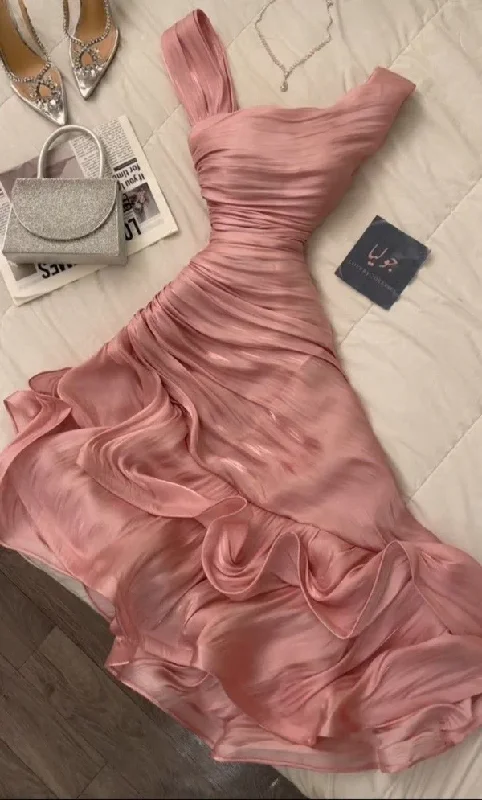 Elegant Pink A-Line Ruffles Chiffon Long Party Dress Evening Dress, DP4922 Tunics Distressed trendy Elegant Pink A-Line Ruffles Chiffon Long Party Dress Evening Dress, DP4922 Tunics Distressed trendy