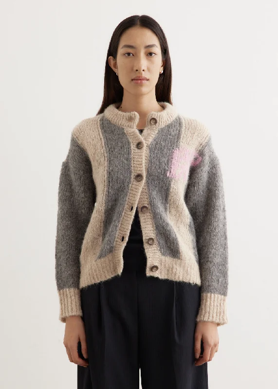 Chris Cardigan Print Jacquard Patchwork