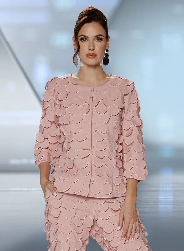 Love The Queen 17530J Payette Cutout Jacket Satin Fabric Silk Fabric Chiffon Fabric
