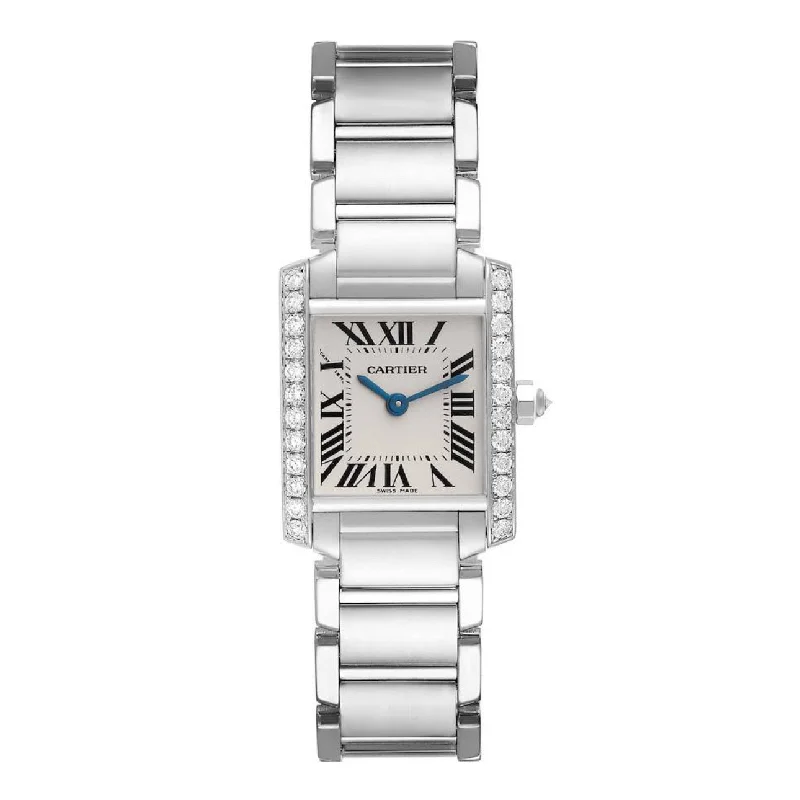 Cartier Tank Francaise 25mm Women's watch - Ref: WE1002S3 - Silver Roman Dial & Diamond Bezel, 18K White Gold Bracelet lemon yellow tank Cartier Tank Francaise 25mm Women's watch - Ref: WE1002S3 - Silver Roman Dial & Diamond Bezel, 18K White Gold Bracelet lemon yellow tank
