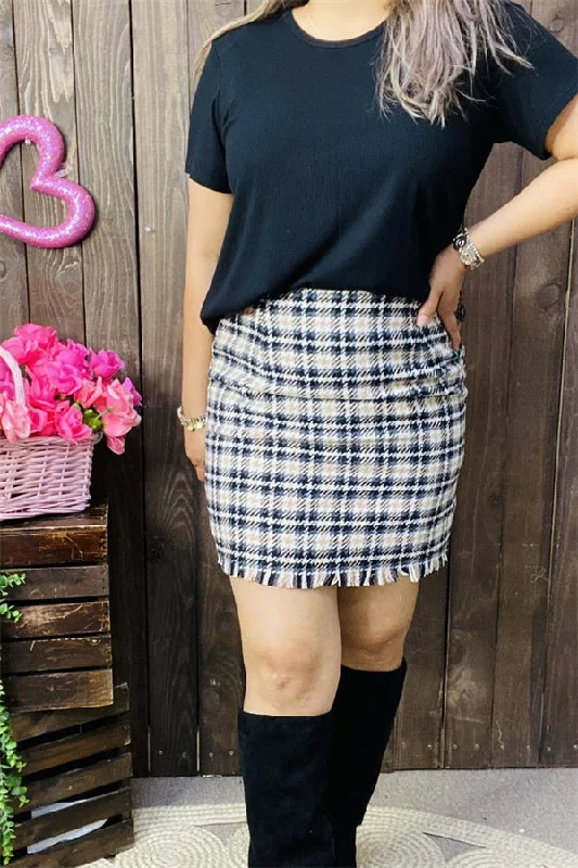 FW6188 Short plaid tighten skirt IS21 lace skirt elegant