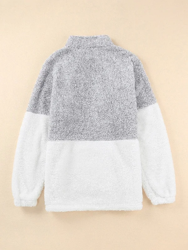Women's Color-Block Fuzzy Fleece Zip-Up Jacket Herringbone Jacket Houndstooth Jacket Plaid Jacket Women's Color-Block Fuzzy Fleece Zip-Up Jacket Herringbone Jacket Houndstooth Jacket Plaid Jacket