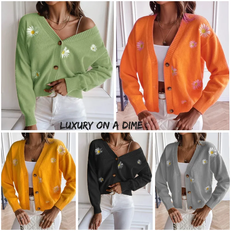 Embroidered Cropped Knit Button Front Retro Long Sleeve Soft Cardigan Button Cardigan Zip Cardigan Pullover Cardigan Embroidered Cropped Knit Button Front Retro Long Sleeve Soft Cardigan Button Cardigan Zip Cardigan Pullover Cardigan