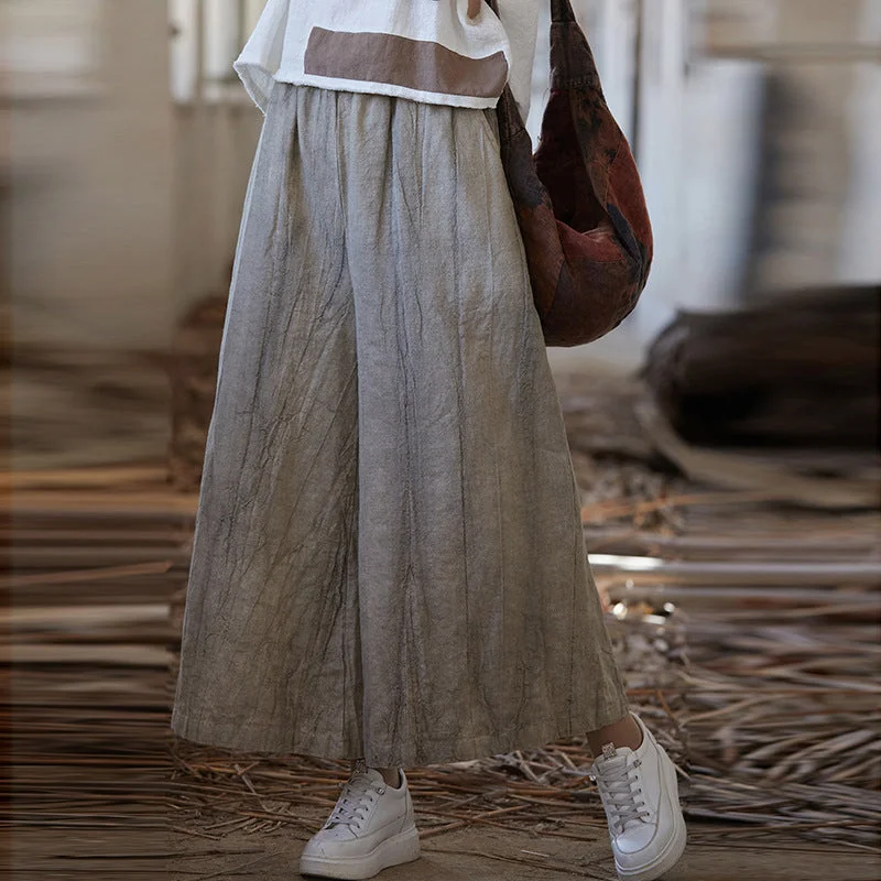 Tie-dyed Elastic Waist Wide-leg Pants Comfortable Jogger Trousers