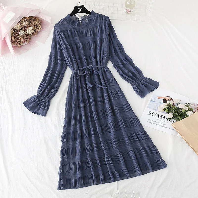 French retro Platycodon grandiflorum skirt fairy super fairy series  3819 chiffon skirt flowing