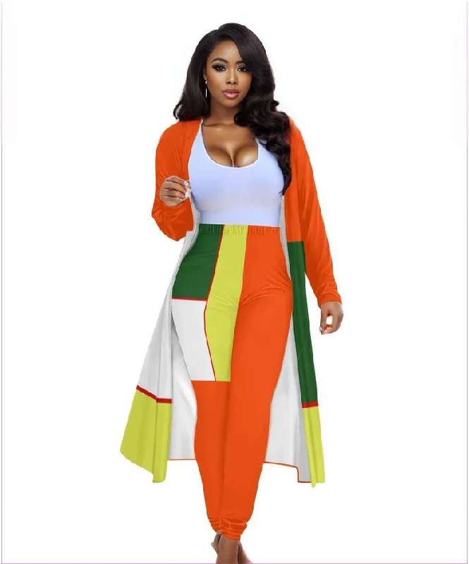 Color Block Astute Womens Long Sleeve Cardigan and Leggings 2pcs Stylish Fashionable Trendy Color Block Astute Womens Long Sleeve Cardigan and Leggings 2pcs Stylish Fashionable Trendy