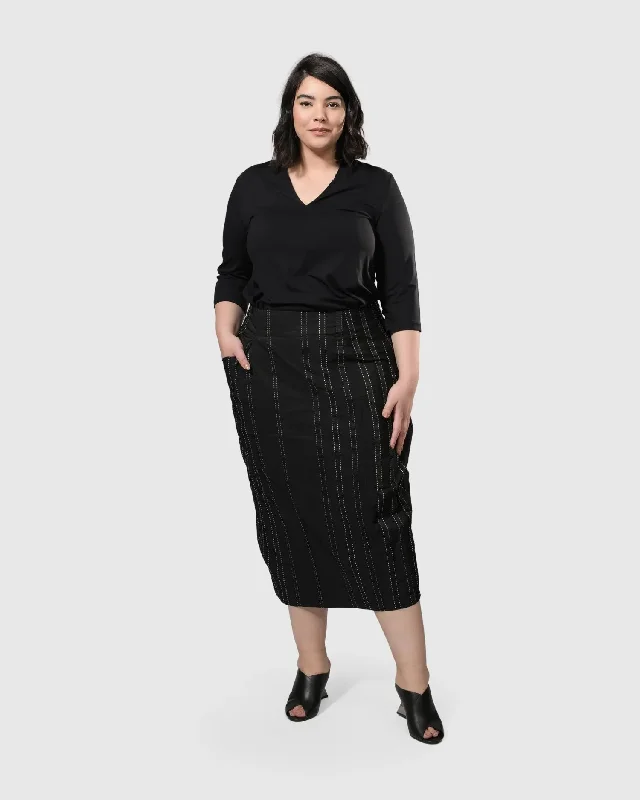 Urban Kate Topstitched Skirt, Trails ribbed skirt waist