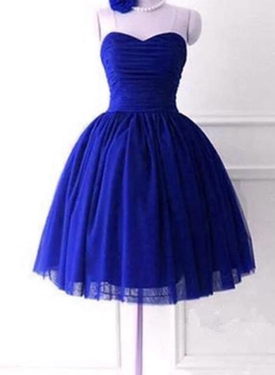 Royal Blue Sweetheart Cute Short Ball Homecoming Dresses, Blue Homecoming Dresses, Party Dress Tunics Lace romantic Royal Blue Sweetheart Cute Short Ball Homecoming Dresses, Blue Homecoming Dresses, Party Dress Tunics Lace romantic