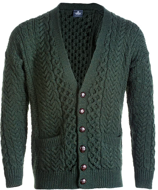 V-Neck Button Up Cardigan Satin Blend Silk Blend Wool Blend