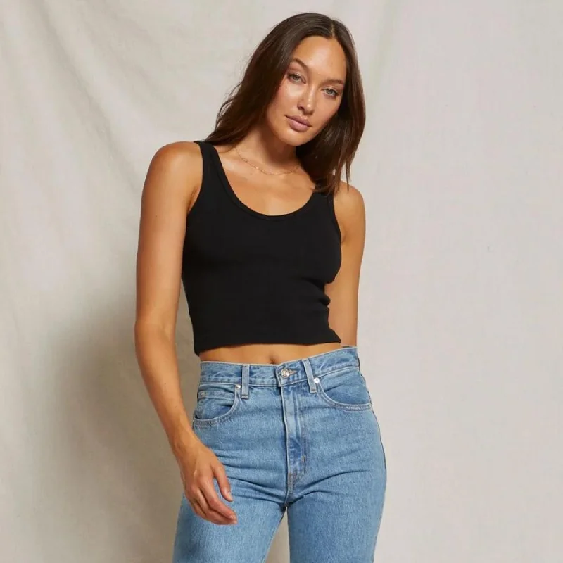 Perfect White Tee Daisy Cropped Layering Tank chic tank top