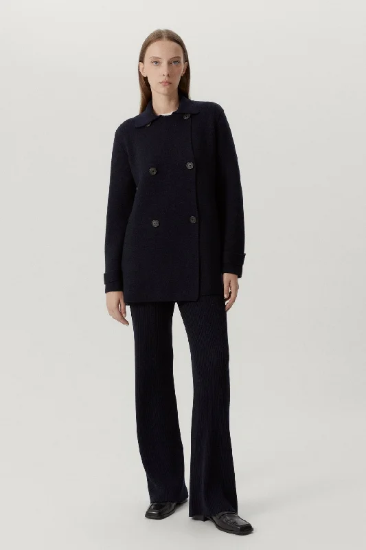 The Merino Wool Double Breasted Jacket Ribbed Jacket Pleated Jacket Ruffled Jacket