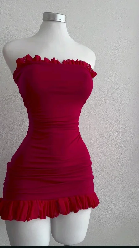 Sexy Red Strapless Sheath Short Party Dress Homecoming Dress Birthday Dress, DP4826 Tunics Print Colorful Sexy Red Strapless Sheath Short Party Dress Homecoming Dress Birthday Dress, DP4826 Tunics Print Colorful