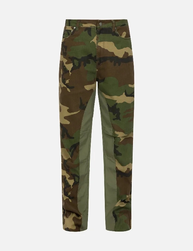 Seagull Appliqué Embroidery Baggy Fit Camo Parachute Pants Comfortable Jogger Trousers