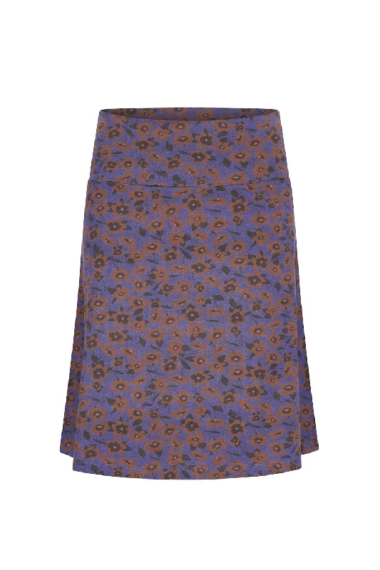 Zilch Flower Bed Blue Wide Skirt patchwork skirt art