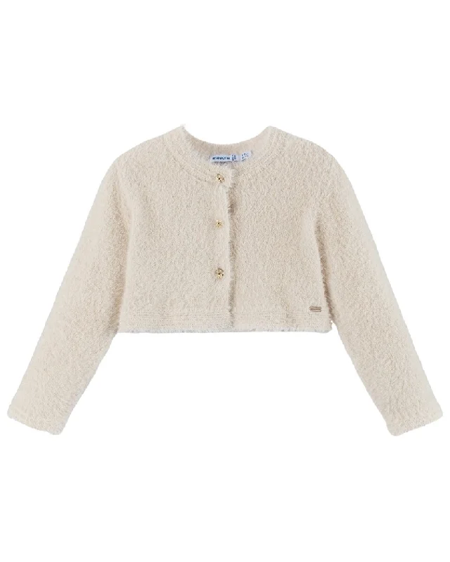 Mayoral Knit Crop Cardigan Velvet Chenille Corduroy