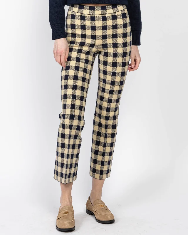 Gingham Kick Pants Comfy High-Waist Jeans