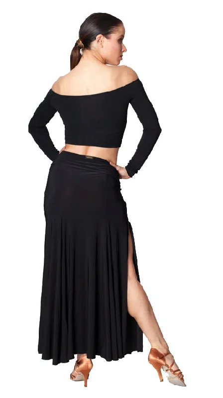 Yoga -- Women's Miarisport Ballroom Skirt -- Black cashmere skirt soft