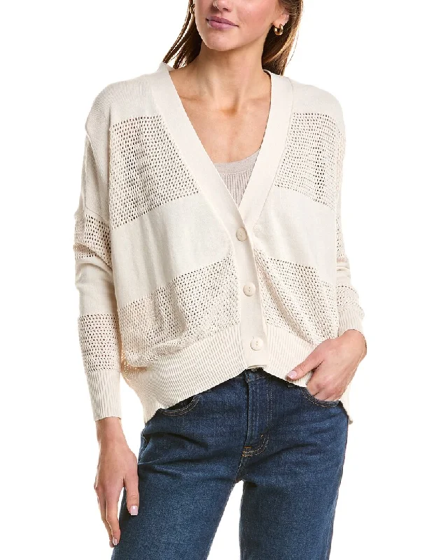 PLANET Pointelle striped Cardigan Button Cardigan Zip Cardigan Pullover Cardigan