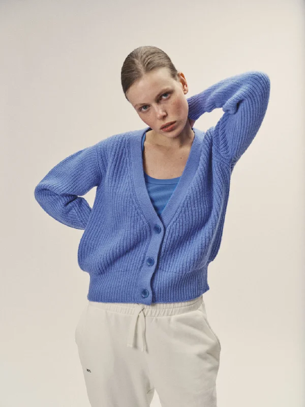 Knitted Cardigan In Merino Wool Tailored Straight A-Line